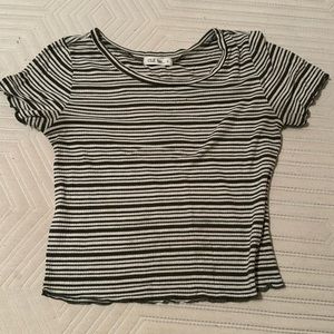 striped green crop top